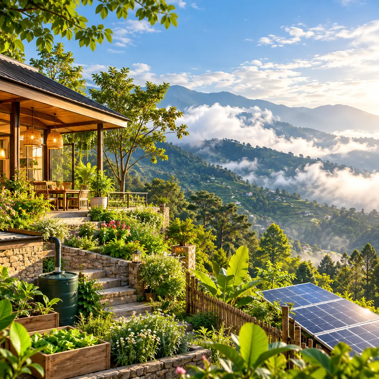 Adrushya Estates Himalayan Terrace at Sunset