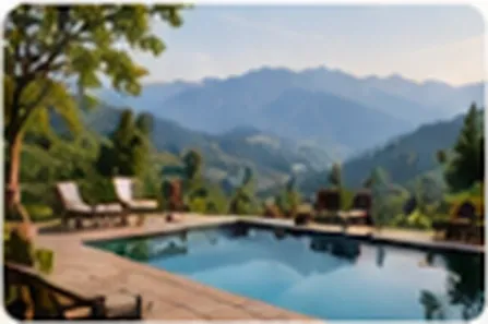 Infinity Pool Deck Overlooking Himalayas
