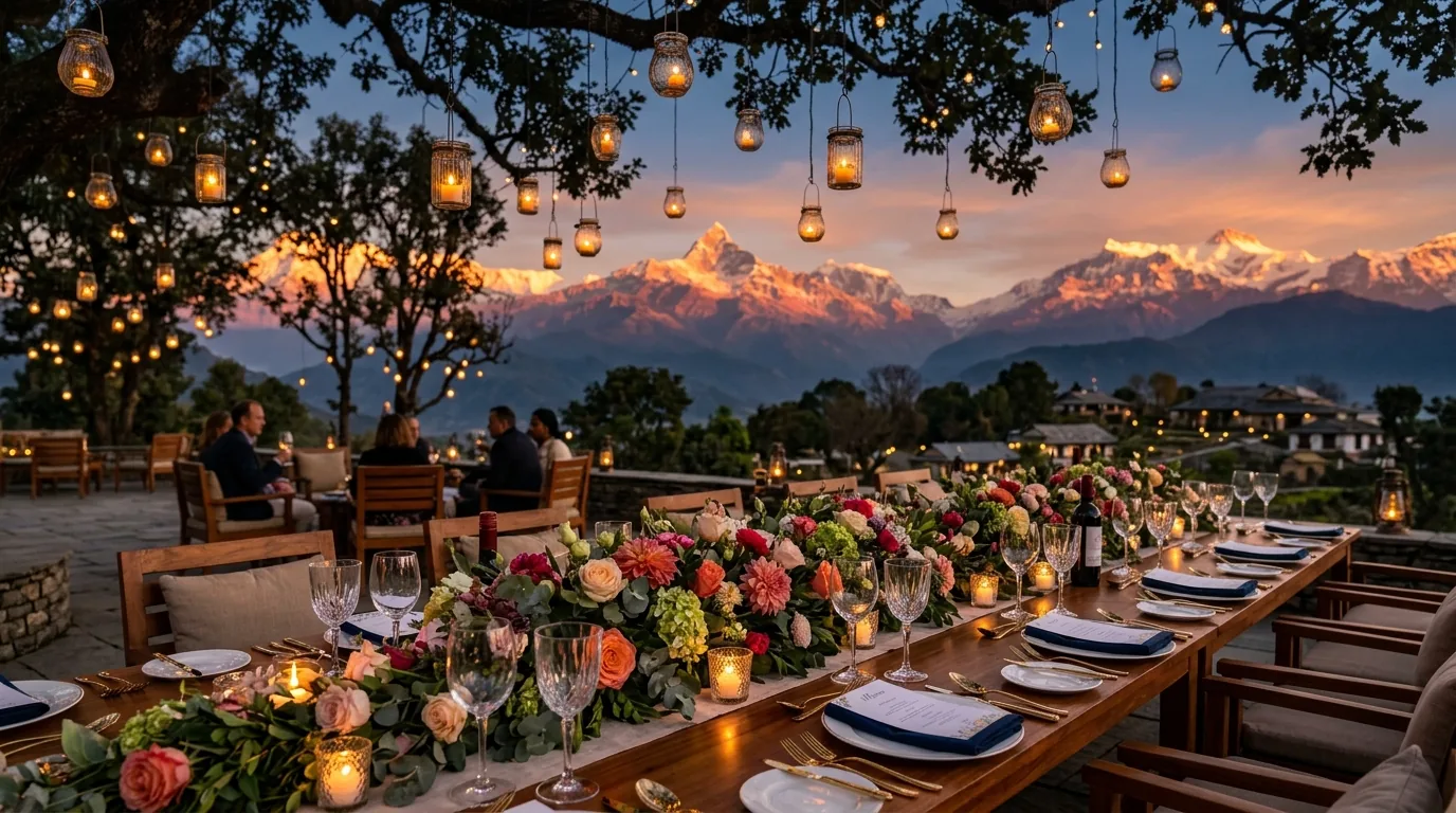 A Setting That Inspires - Outdoor Sunset Banquet Table